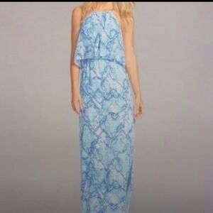 NWOT Vince Camuto Blue Halter Maxi Dress